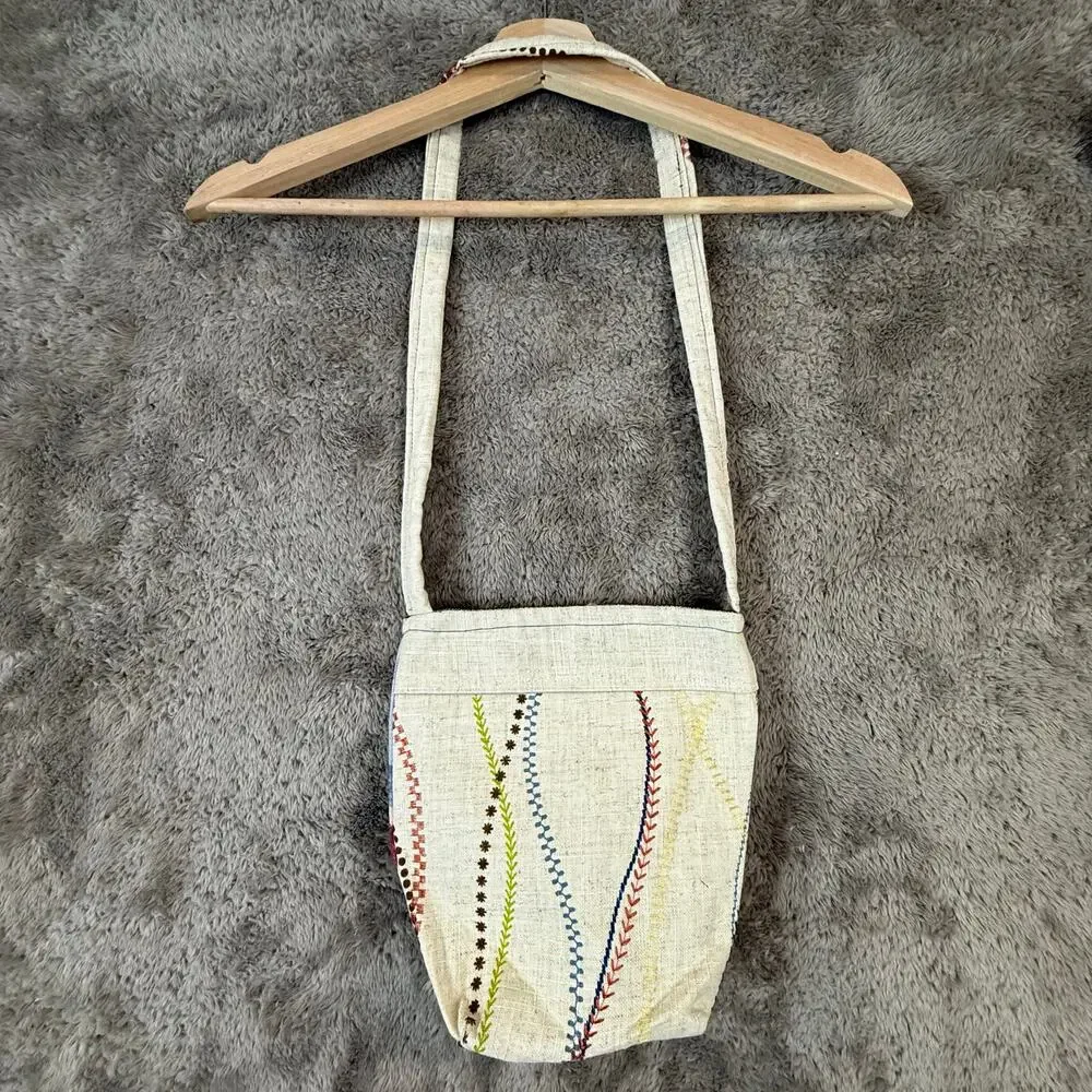 Handmade Beach Print Canvas Purse Shoulder Bag Crossbody Tote Umbrella Sailboats
